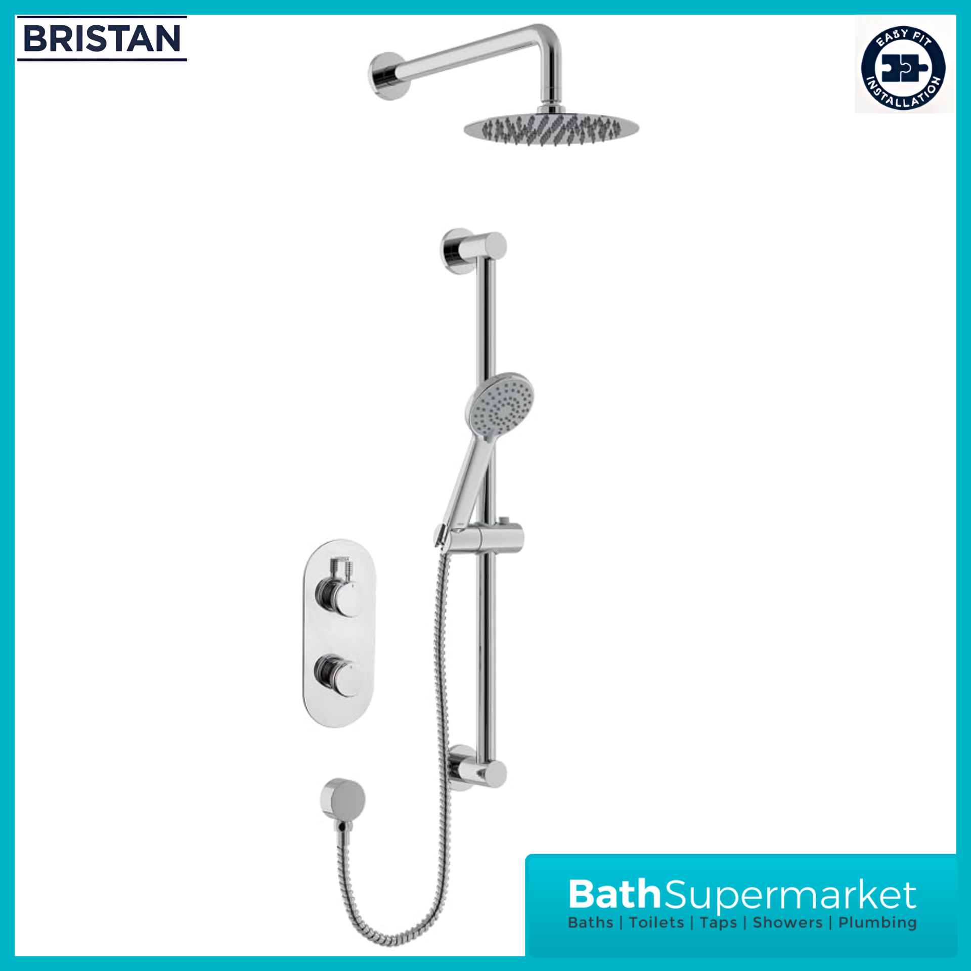 Bristan Molida Concealed Thermostatic Dual Control Shower Pack - Chrome