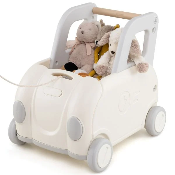 Children Push Walker Cart with Handle and Wheels-